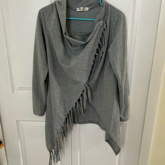 All Saints Sweaters - Gray Asymmetrical Sweater women’s medium
